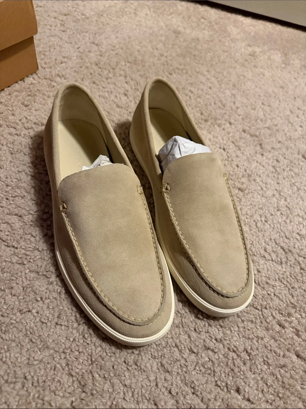 Vince Men's Suede Slip-On Loafers in Light Taupe
